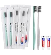 Xuezoioy Disposable Toothbrushes with Toothpaste,100 Pack Individually Wrapped Disposable Travel ...