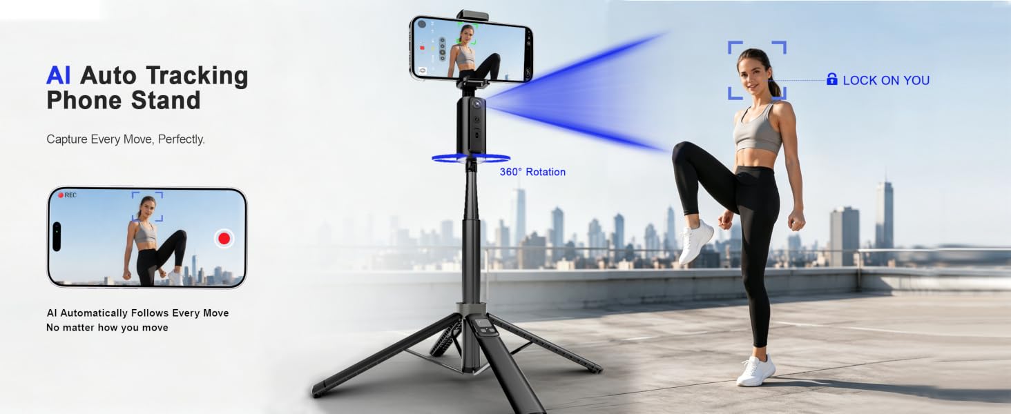 auto face tracking tripod 360 rotation with stand