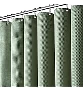 Dynamene Sage Green Shower Curtain - Waffle Textured Heavy Duty Thick Fabric Shower Curtains for ...