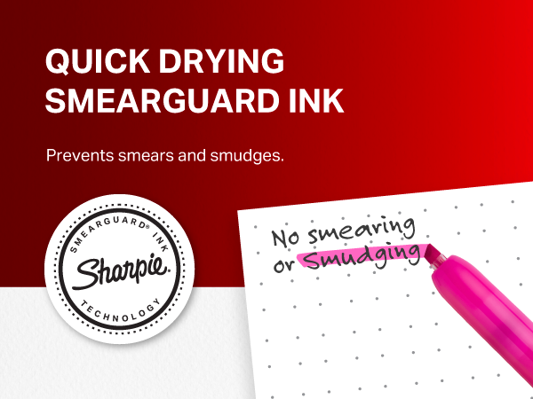 quick drying smearguard ink prevent smear smudge clean office school notes study teacher college