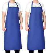 2 Pack Waterproof Rubber Vinyl Apron 40 Inch Light Duty Model Chemical Resistant Work Apron Cloth...
