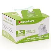ValueGuard Large Trash Bag 13 Gallon Tall Drawstring 100% Post-Consumer Recycled Garbage Bag Wast...