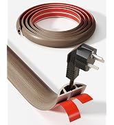 YECAYE 5ft Cord Cover, Wood Grain Cord Covers for Wires on Floor, Self-Adhesive Floor Cable Prote...