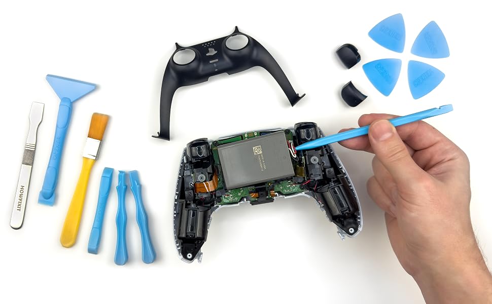 HowFixit 12-in-1 opening and pry tool kit used for PS4, PS5, Xbox, Switch, controller