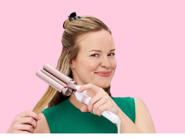 Woman using waver