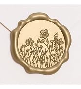 UNIQOOO Wildflower Wax Seal Stickers - Floral Wedding Invitation Envelope Seal Sticker, 50 Pcs Se...