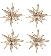 Moukiween 60 PCS Caramel Star Balloons, 12 Point Spike Explosion Star Foil Balloons for Birthday,...