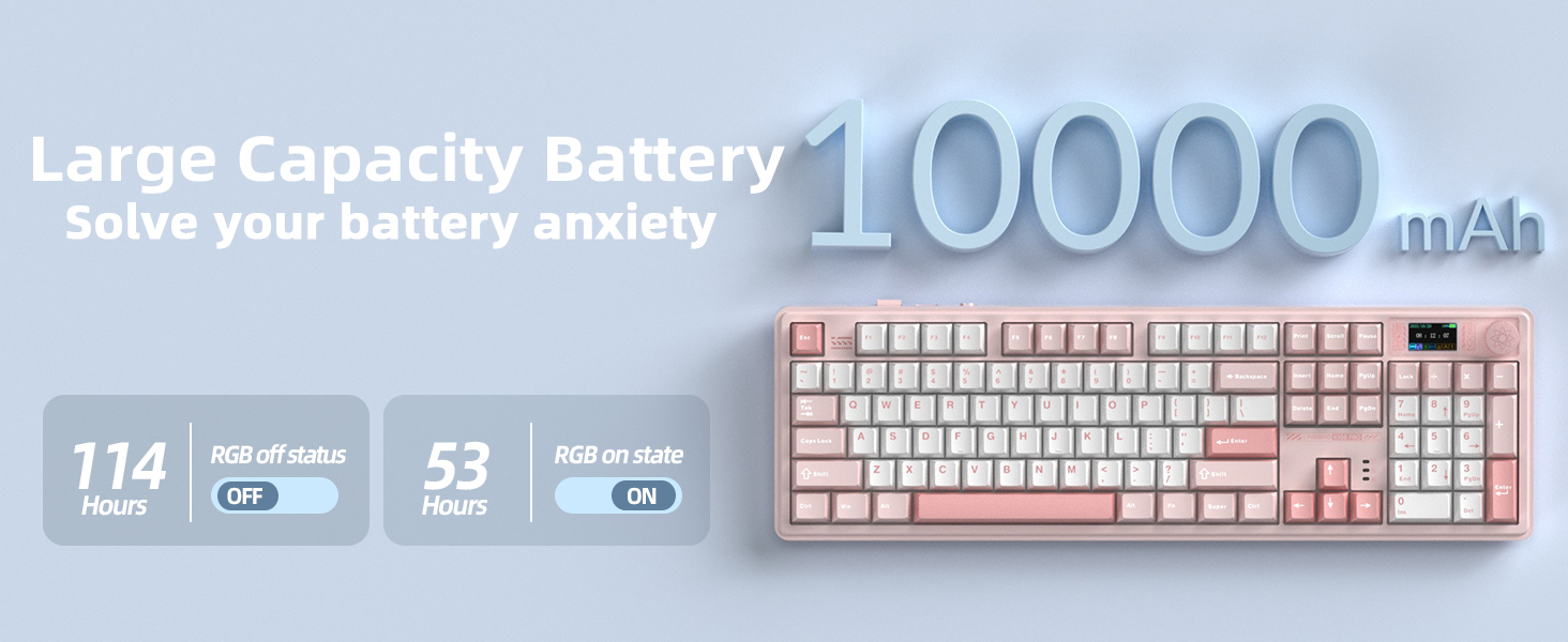 computer keyboard 10000mAh battery full-size gaming keyboards