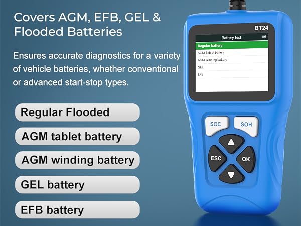 all types of battery supported