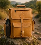 Leather Backpack for Men and Women - Vintage 16" Laptop & Tablet Daypack, Travel Office Shoulder ...