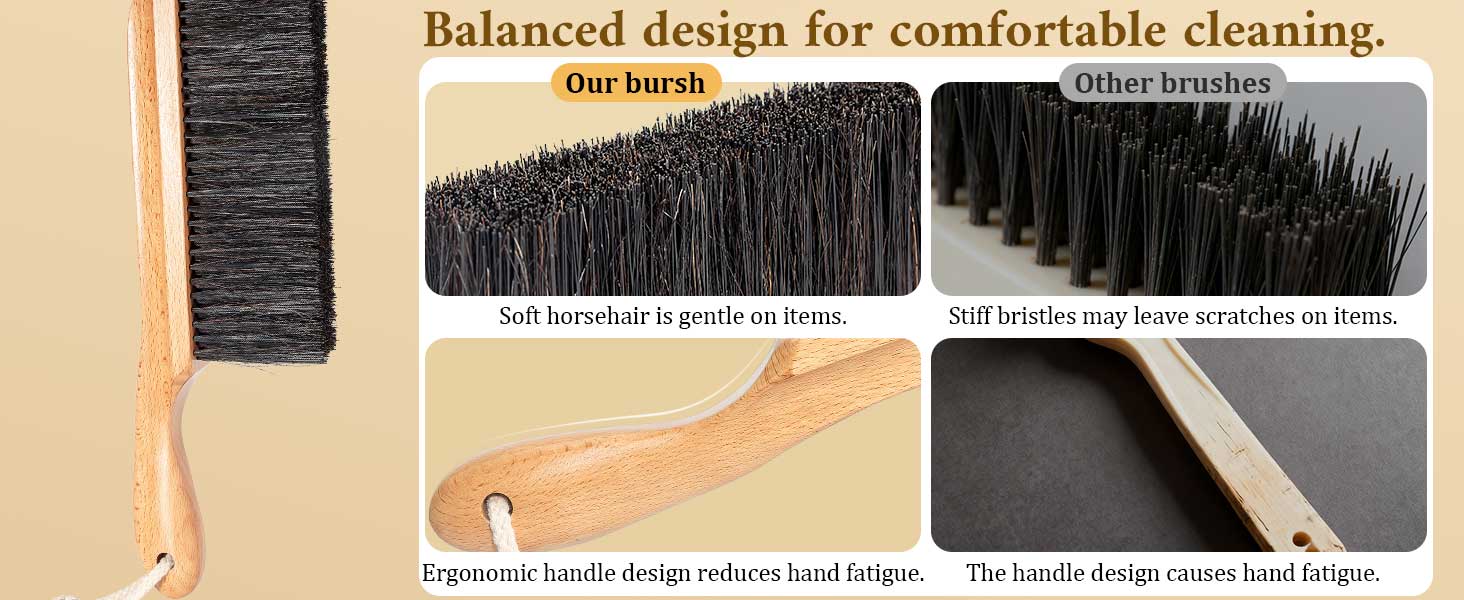 wood horsehair dust brush