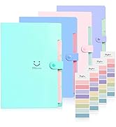 SKYDUE Expanding File Folders with 5 Pockets, Accordion File Organizer with 32 Labels, Portable D...