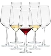 OUWO Wine Glasses Set of 8, 13.5oz Red White Wine Glasses,Lead-free Long Stem Wine Glasses for Ho...