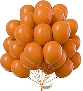 PartyWoo Burnt Orange Balloons, 50 pcs 12 Inch Boho Orange Balloons, Brownish Orange Balloons for...