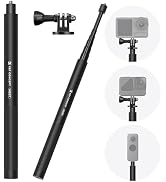 K&F CONCEPT 60 inch Invisible Selfie Stick, Extension Pole Compatible with Insta360 Sports Camera...