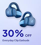 Raycon Everyday Clip On Earbuds, Open Ear & Water Resistant, 30Hr (Black) | Nickel-titanium Memor...