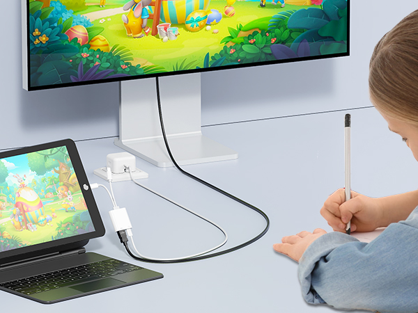 USB-C & Lightning to HDMI Adapter for iPhone