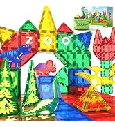Dinosaur Toys Magnetic Tiles Building Blocks Kids Toys - Dinosaur World STEM Magnet Toys for Todd...