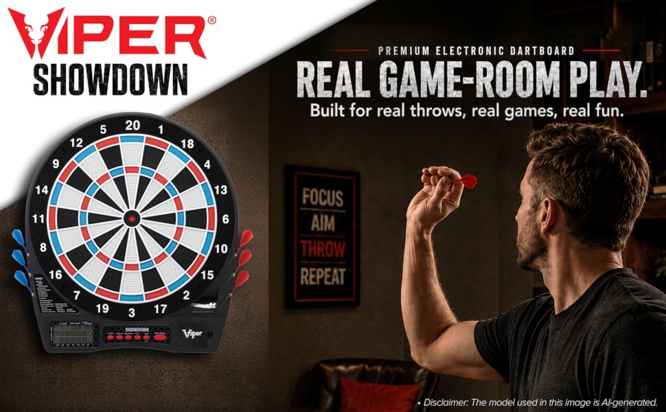 Viper Electronic Dartboard with Digital Scoring, Soft Tip Darts, Multiplayer Games and LCD Displays.
