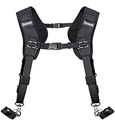 Ztowoto Double Shoulder Camera Strap Harness Quick Release Adjustable Dual Camera Tether Strap DS...