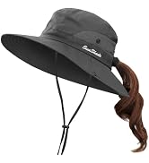 ZEXIAN Women's Sun Hat UV Protection Ponytail Hat for Beach Fishing&Hiking