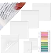 Transparent Sticky Notes with Index Tab, Waterproof & Crystal Clear Sticky Notes Sets, See-Throug...