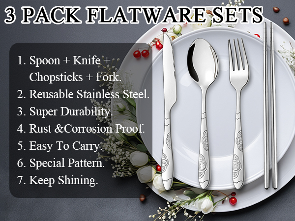 3 Pack Flatware Sets