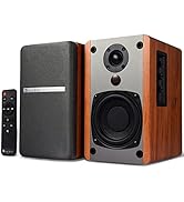 SINGING WOOD BT25 Bluetooth Powered Bookshelf Speakers for Record Player with Built-in Amplifier ...