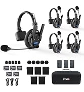 SYNCO XTALK XPRO5 Wireless Intercom Headset System, 500m/1640ft 2.4GHz Communication Headsets for...