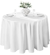 VidaFete 2 Pack 90inch Round Tablecloth Polyester Table Cloth,Stain Resistant and Wrinkle Polyest...
