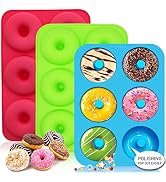 Walfos Silicone Donut Mold - Non-Stick Silicone Doughnut Pan Set, Just Pop Out! Heat Resistant, M...
