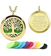 Aromatherapy Essential Oil Diffuser Necklace 316L Stainless Steel Locket Pendant with 24 Inch Chain