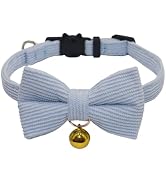 THAIN Cat Collar with Bow Tie and Bell, Breakaway Adjustable Cute Soft Corduroy Kitten Collars Sa...