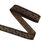 ZNZAKKA Vintage Jacquard Ribbon Black Jacquard Trim Narrow Embroideried Lace Ribbon for Sewing