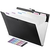 Expanding File Folder with 8 Pockets, Accordion File Organizer Folder with Labels, Portable Folde...