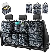 Car Trunk Organizer with Cooler, Hanging Car Organizers and Storage with Large Pockets, Zippers D...