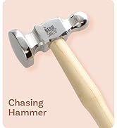 The Beadsmith Two-Sided Chasing Hammer - 10.75 Inches Wooden Handle, 2.25” Steel Head with a 14mm...