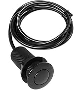 Air Activated Switch Button with Air Hose, Sink Top Black Push Button for Food Waste Garbage Disp...