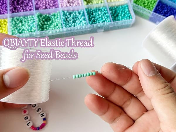 QBJAYTY 0.5mm clear elastic cord for jewerly making