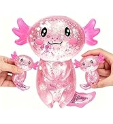 Jiezipeasy Axolotl Fidget Toy, Soft Squishy Stress Relief Toy for Adults and Kids, Glitter Sensor...
