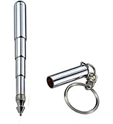 YLiiii 1 pc Retractable mini pen made of stainless steel Retractable pocket pen keychain Dad gadg...
