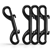 4 PCS Double Ended Snaps, 3.5 Inch Zinc Alloy Trigger Metal Clip, Black Double Ended Snap Hooks f...