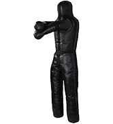 Aoneky 6ft Leather Unfilled Grappling Dummy - MMA Jiu Jitsu UFC Judo Standing Wrestling Dummy