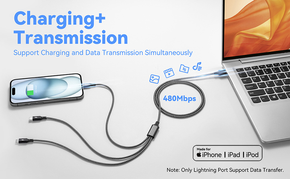 3 in 1 fast charging and data sync cablee