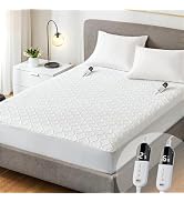 King Size Heated Mattress Pad – Luxury Dual Control Electric Bed Warmer, Machine Washable, Auto S...