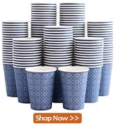 Clawsoff 240 Pack 12 oz Disposable Paper Cups, Hot/Cold Beverage Paper Drinking Cups, Navy Floral...