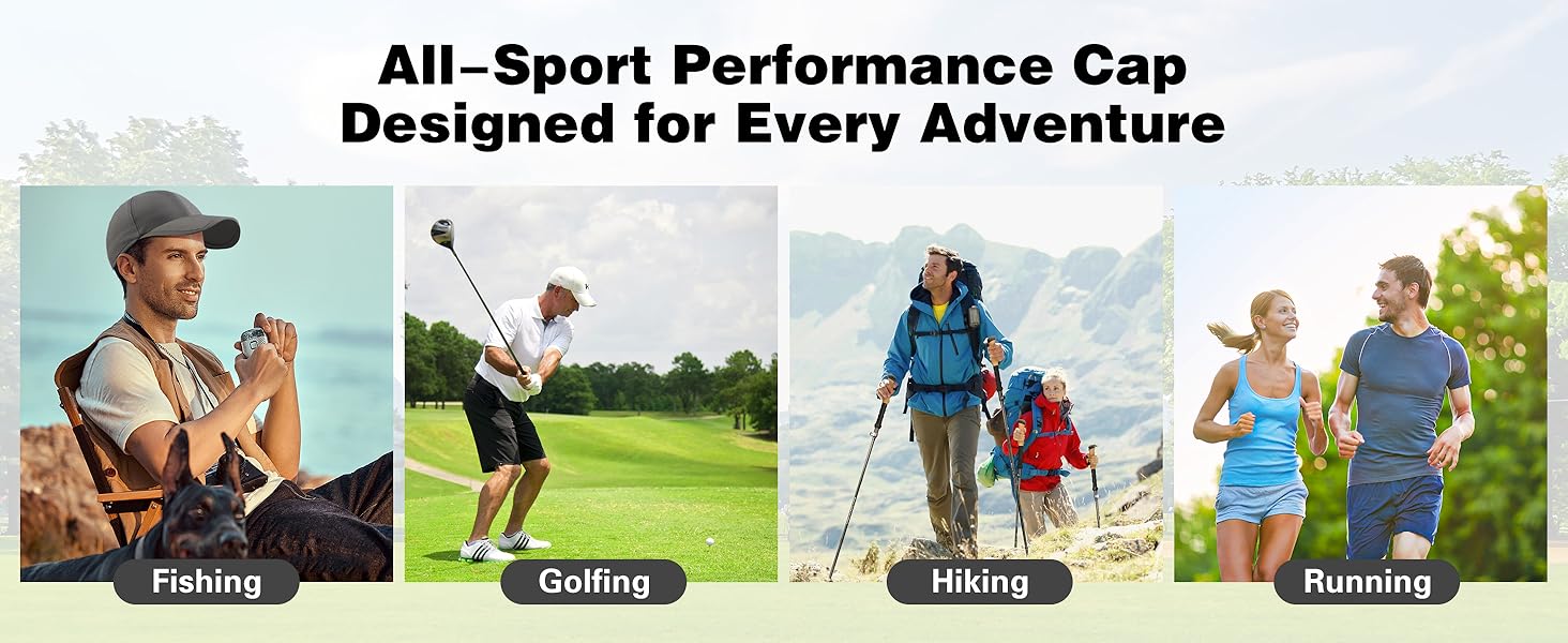 mens golf hat running hat hiking hat fishing hat