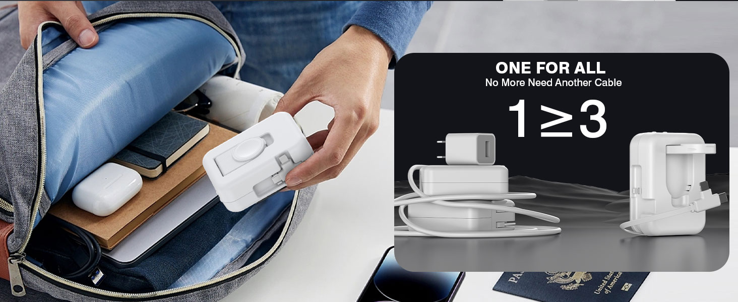 retractable phone charger wall plug