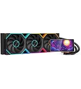 Jungle Leopard ProFlow 360mm ARGB Black AIO CPU Cooler-Water Liquid Cooling System|5.5-Inch LCD S...