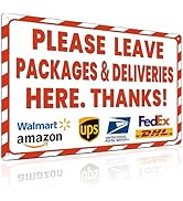 ALKB Package Delivery Sign for Outdoor Use - Please Leave Packages & Deliveries Here Thanks - 8x1...